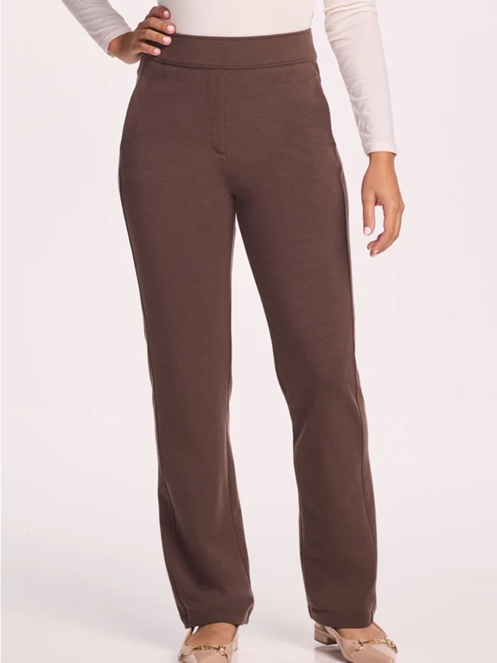 WoolX Emerson Brown Merino Wool Straight Leg Pants Trousers Size Small Petite
